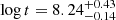 $ \log t= 8.24^{+0.43}_{-0.14} $