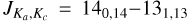 ${J_{{K_a},{K_c}}}\, = \,{14_{0,14}}\, - \,{13_{1,13}}$