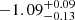 $ -1.09^{+0.09}_{-0.13} $