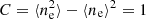 $ C=\langle n_{\rm e}^2\rangle-\langle n_{\rm e}\rangle^2=1 $