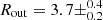 $ R_{\mathrm{out}}=3.7\pm^{0.4}_{0.2} $