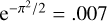 ${{\rm{e}}^{ - {\pi ^2}/2}} = .007$