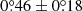 $ 0{{\overset{\circ}{.}}}46\pm0{{\overset{\circ}{.}}}18 $