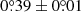 $ 0{{\overset{\circ}{.}}}39\pm0{{\overset{\circ}{.}}}01 $