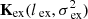 $ \mathbf{K}_{\mathrm{ex}}(l_{\text{ ex}}, \sigma^{2}_{\text{ ex}}) $