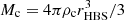 $ M_{\rm c} = 4 \pi \rho_{\rm c} r_{\rm HBS}^3/3 $
