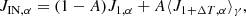 $$ \begin{aligned} J_{\mathrm{IN},\alpha } = (1-A) J_{1,\alpha } + A\langle J_{1+\Delta T,\alpha } \rangle _\gamma , \end{aligned} $$