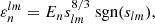 $$ \begin{aligned} \varepsilon _n^{lm}=E_ns_{lm}^{8/3}\text{ sgn}(s_{lm}), \end{aligned} $$