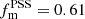 $ f_{\mathrm{m}}^{\mathrm{PSS}} = 0.61 $