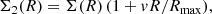 $$ \begin{aligned} \Sigma _2(R) = \Sigma (R)\,(1+vR/R_\mathrm{max} ), \end{aligned} $$