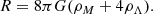 $$ \begin{aligned} R = 8\pi G (\rho _M + 4\rho _\Lambda ). \end{aligned} $$