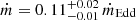 $ \dot m=0.11_{-0.01}^{+0.02}\,\dot m_{\mathrm{Edd}} $