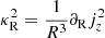 $ \kappa^2_{\mathrm{R}}=\frac{1}{R^3}\partial_{\mathrm{R}} j_z^2 $
