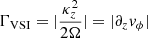 $ \Gamma_{\mathrm{VSI}}=|\frac{\kappa_z^2}{2\Omega}|=|\partial_z v_\phi| $