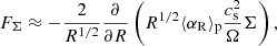 $$ \begin{aligned} F_\Sigma \approx -\frac{2}{R^{1/2}}\frac{\partial }{\partial R} \left( R^{1/2} \langle \alpha _{\rm R} \rangle _{\rm p} \frac{c_{\rm s}^2}{\Omega } \Sigma \right), \end{aligned} $$