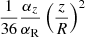 $ \frac{1}{36}\frac{\alpha_z}{\alpha_{\mathrm{R}}}\left(\frac{z}{R}\right)^2 $