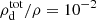 $ \rho_{\mathrm{d}}^{\mathrm{tot}}/\rho=10^{-2} $
