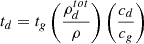 $ t_d=t_g\left(\frac{\rho^{tot}_d}{\rho}\right)\left(\frac{c_d}{c_g}\right) $