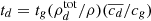 $ t_d=t_g(\rho^{\mathrm{tot}}_d/\rho)(\overline{c_d}/c_g) $