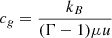 $ c_g=\frac{k_B}{(\Gamma-1)\mu u} $