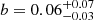 $ b =0.06^{+0.07}_{-0.03} $