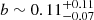 $ b\sim 0.11^{+0.11}_{-0.07} $