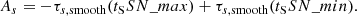 $$ \begin{aligned} A_s = - \tau _{s, \mathrm{smooth} } (t_\mathrm SSN\_{max} ) + \tau _{s,\mathrm{smooth} }(t_\mathrm SSN\_{min} ). \end{aligned} $$