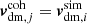 $ \boldsymbol{v}^{\mathrm{coh}}_{\mathrm{dm},j}=\boldsymbol{v}^{\mathrm{sim}}_{\mathrm{dm},i} $