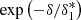 $ \exp\left(-\delta/\delta^*_1\right) $
