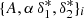 $ \{A,\alpha\,\delta^*_1,\delta^*_2\}_i $