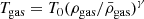 $$ \begin{aligned} T_{\rm gas}=T_0(\rho _{\rm gas}/\bar{\rho }_{\rm gas})^\gamma \end{aligned} $$