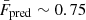 $ \bar{F}_{\mathrm{pred}}\sim 0.75 $