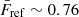 $ \bar{F}_{\mathrm{ref}}\sim 0.76 $