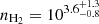 $ n_{\mathrm{H_2}}=10^{3.6^{+1.3}_{-0.8}} $