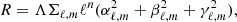 $$ \begin{aligned} R = \Lambda \Sigma _{\ell ,m} \ell ^n(\alpha _{\ell ,m}^2 + \beta _{\ell ,m}^2 + \gamma _{\ell ,m}^2), \end{aligned} $$
