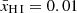 $ \bar{x}_{\mathrm{{{{\mathrm{H}\,\textsc{I}}}}}} = 0.01 $