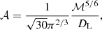 $$ \begin{aligned}&\mathcal{A} =\frac{1}{\sqrt{30} \pi ^{2 / 3}} \frac{\mathcal{M} ^{5 / 6}}{D_{\rm L}}, \end{aligned} $$