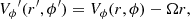 $$ \begin{aligned} {V_\phi }^\prime (r^\prime ,\phi ^\prime )=V_\phi (r,\phi )-\Omega {r} ,\end{aligned} $$
