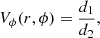 $$ \begin{aligned} V_\phi (r,\phi )=\frac{d_1}{d_2} ,\end{aligned} $$
