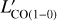 ${L'_{{\rm{CO}}\left( {1 - 0} \right)}}$