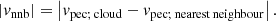 $$ \begin{aligned} \left|v_\mathrm{nnb} \right| = \left|v_{\mathrm {pec};\, \mathrm {cloud}} - v_{\mathrm {pec};\, \mathrm {nearest}\, \mathrm {neighbour}} \right|. \end{aligned} $$