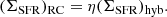 $$ \begin{aligned} (\Sigma _{\mathrm{SFR}})_{\rm RC} = \eta (\Sigma _{\mathrm{SFR}})_{\rm hyb}. \end{aligned} $$