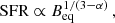 $$ \begin{aligned} \text{ SFR} \propto B_{\rm eq} ^{1/(3-\alpha )}\,, \end{aligned} $$