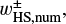 $w_{{\rm{HS}},{\rm{num}}}^ \pm $