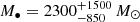 $ M_\bullet=2300^{+1500}_{-850}\,M_\odot $