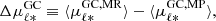 $$ \begin{aligned} \Delta \mu _{\ell *}^\mathrm{GC} \equiv \langle \mu _{\ell *}^\mathrm{GC, MR} \rangle - \langle \mu _{\ell *}^\mathrm{GC, MP} \rangle ,\end{aligned} $$