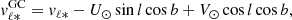 $$ \begin{aligned}&v_{\ell *}^{\mathrm{GC} } = v_{\ell *} - U_\odot \sin l\cos b + V_\odot \cos l \cos b , \end{aligned} $$