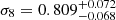 $ \sigma_8 = 0.809^{+0.072}_{-0.068} $