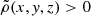 $ \tilde{\rho}(x,\mathit{y},z) > 0 $