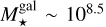 $M_ \star ^{{\rm{gal}}} \sim {10^{8.5}}{M_ \odot }$